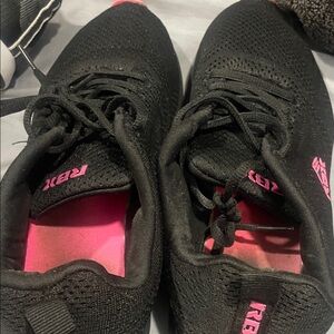 RBX Women's Black Sneakers with Pink Highlights lace up. Running walking